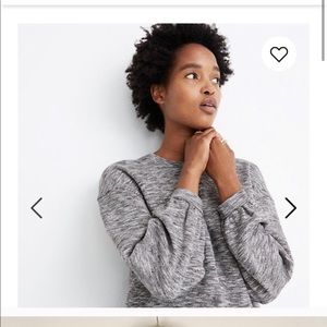 Madewell Puff Sleeve Cropped Sweatshirt Sweater